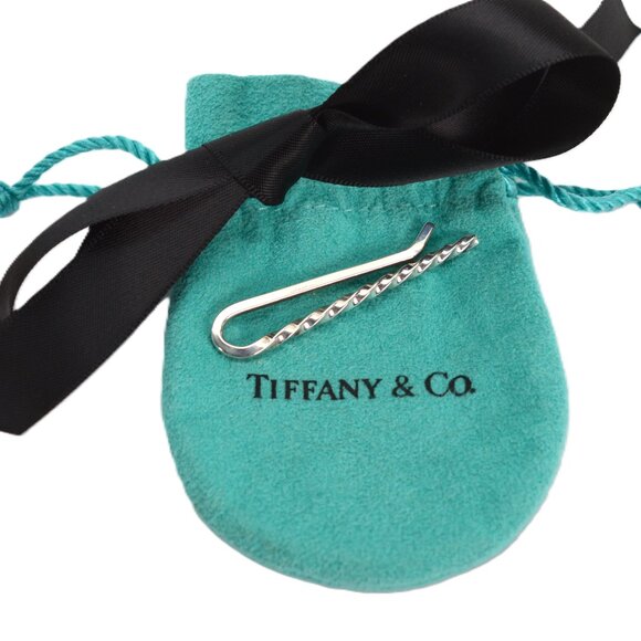 Tiffany & Co. Vintage Sterling Silver Twisted Tie Clip - Picture 4 of 4